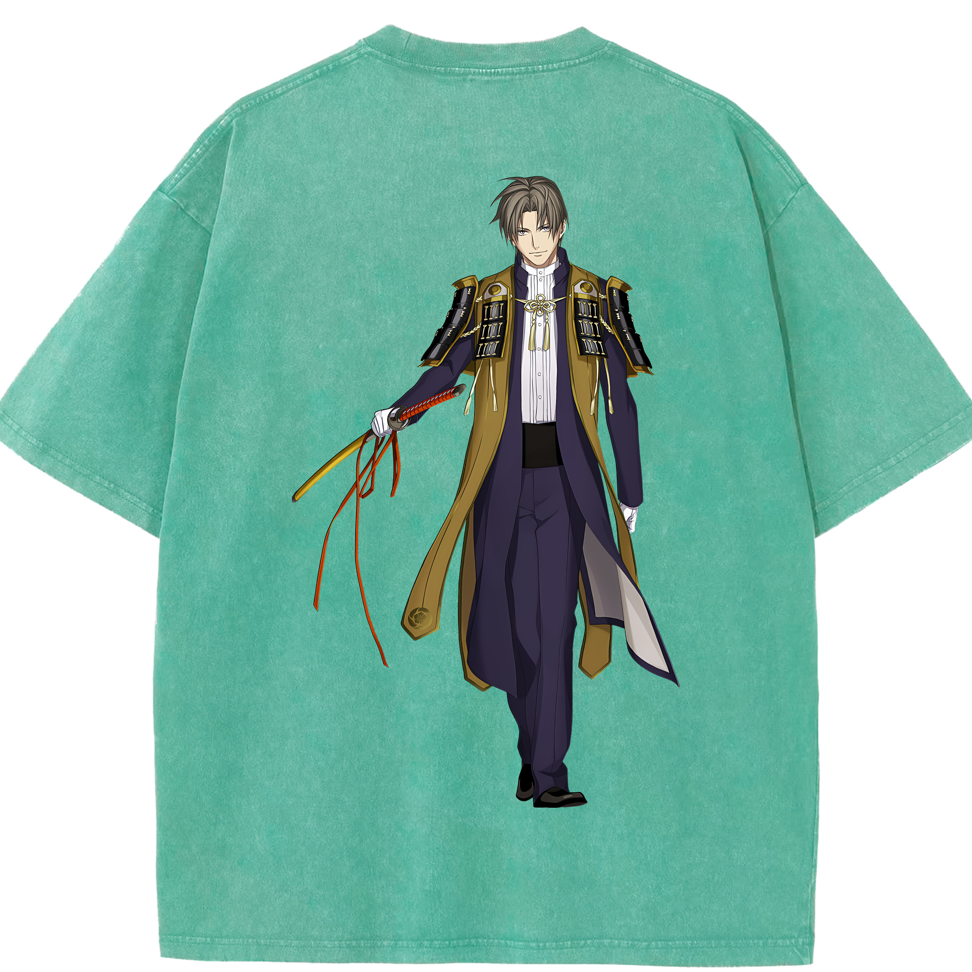 （画像用） 刀剣乱舞 Touken Ranbu 綿100% ヴィンテージ風 半袖Tシャツ（背面プリント）